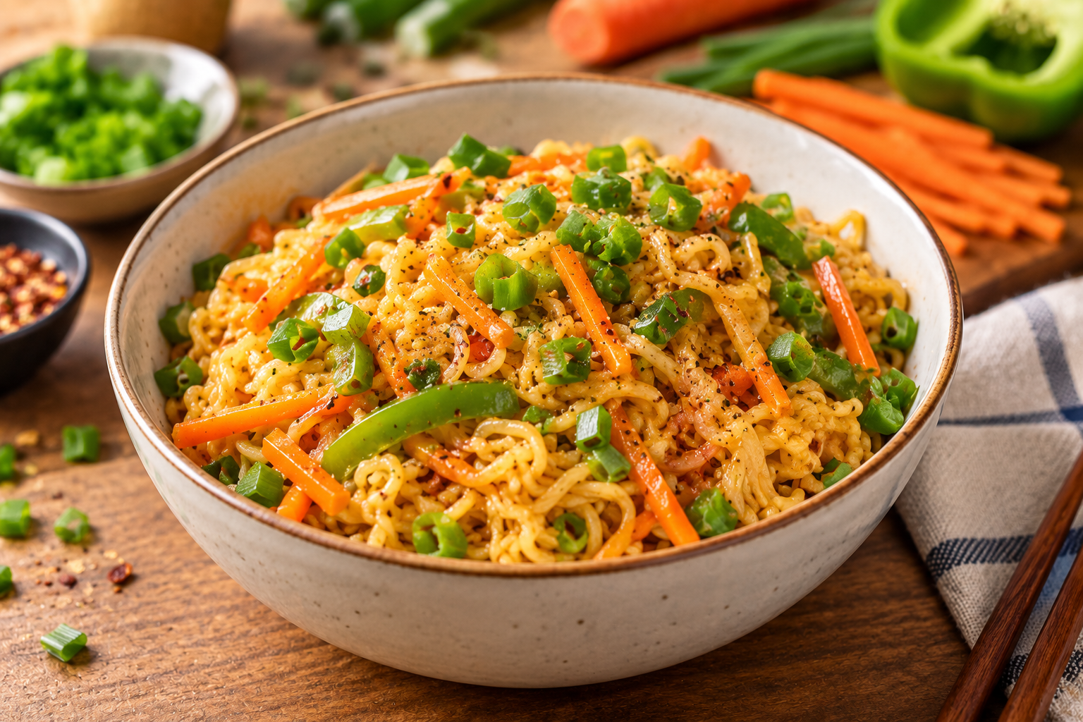 Quick vegetable noodles