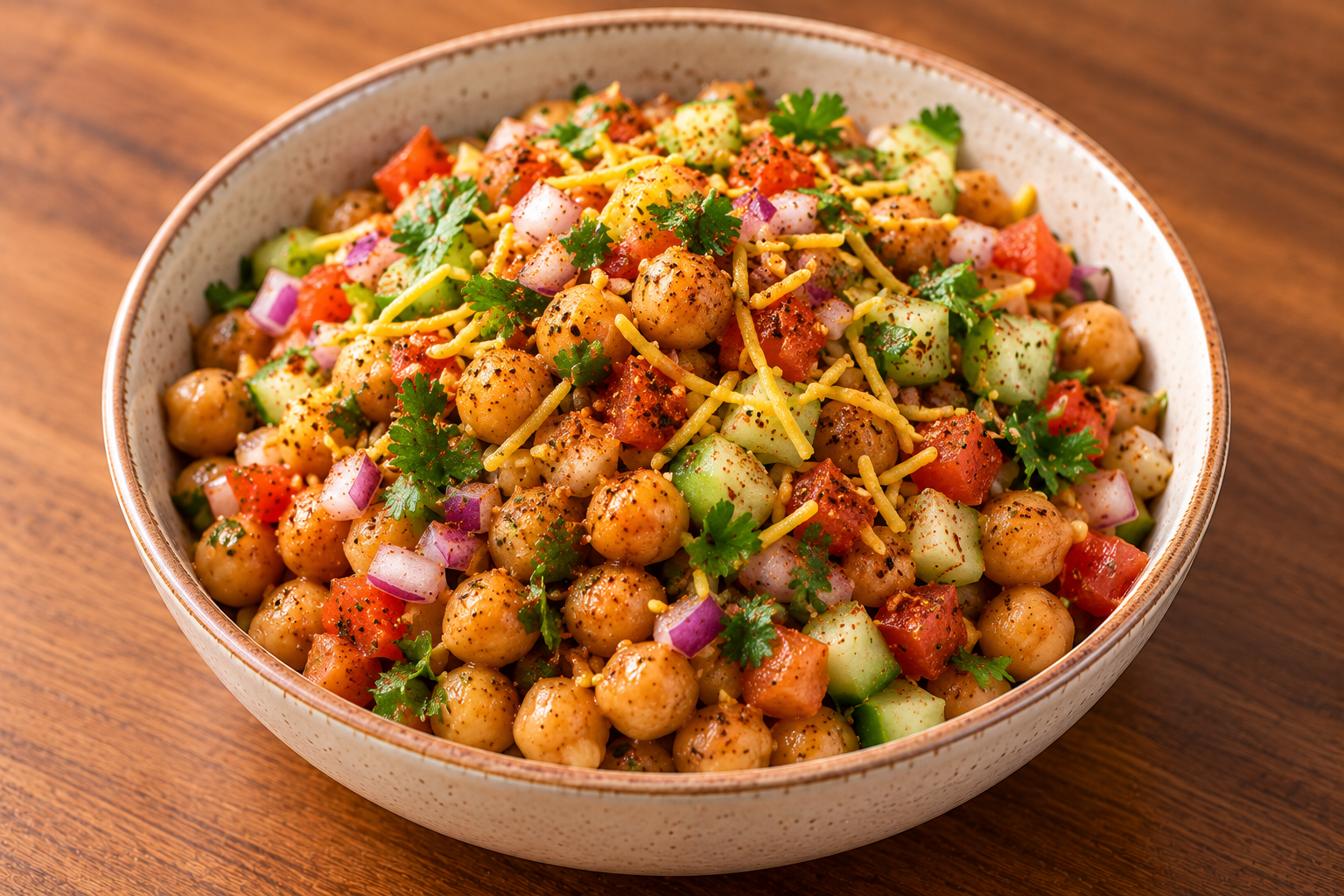 High-protein chana chaat